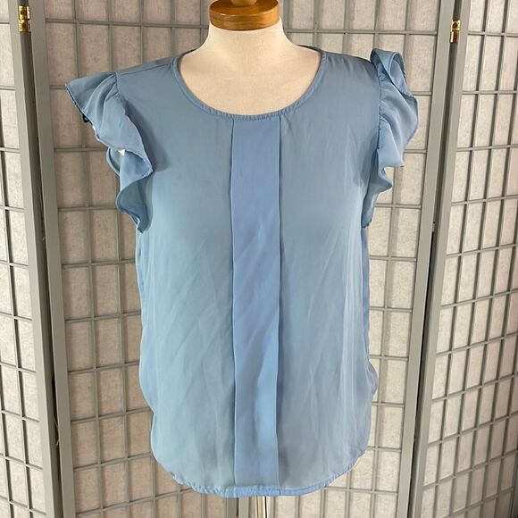 Forever 21 blue blouse, short sleeve, medium. - Picture 1 of 6